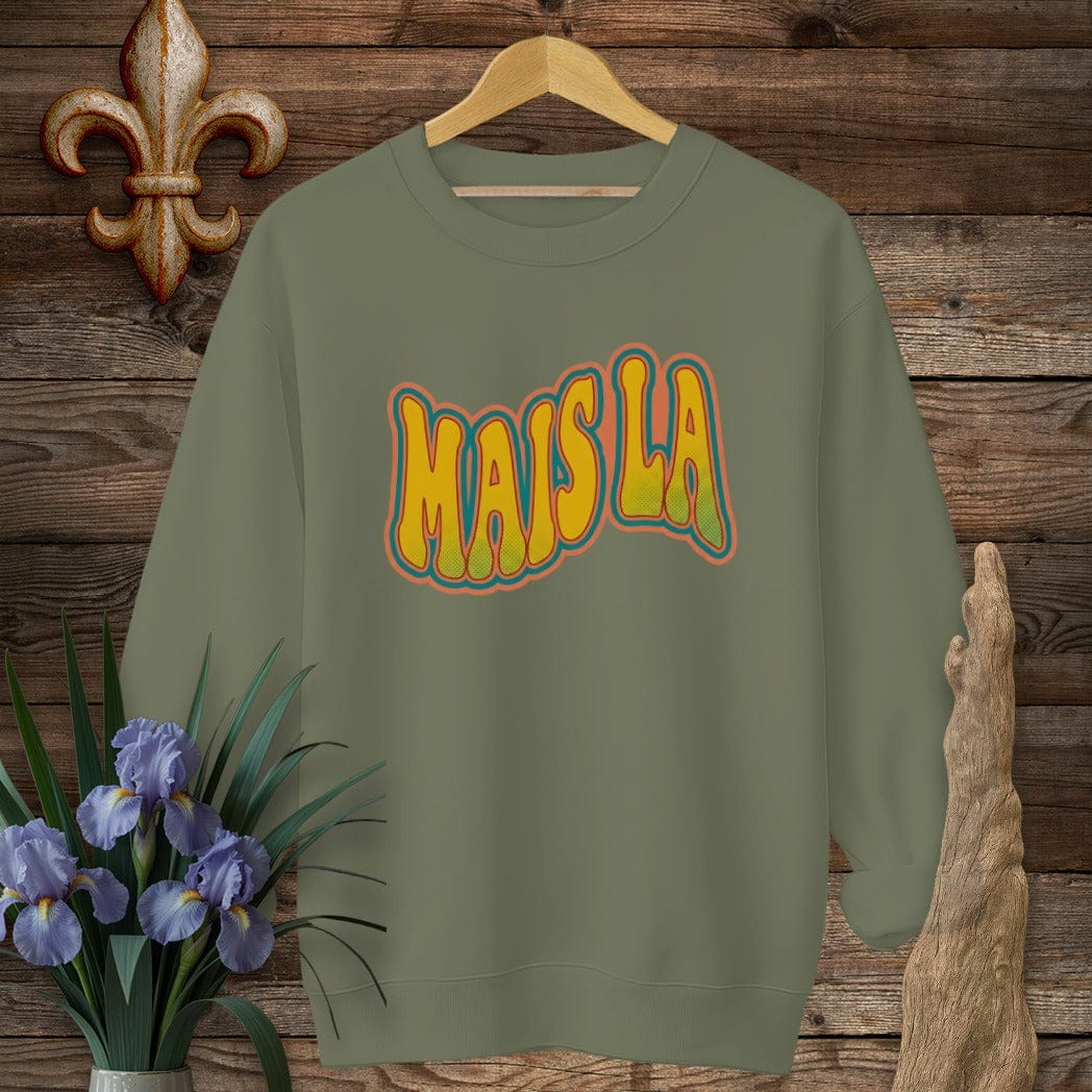 S / Military Green Louisiana Groovy Mais La Sweatshirt by Laissez Faire Wear