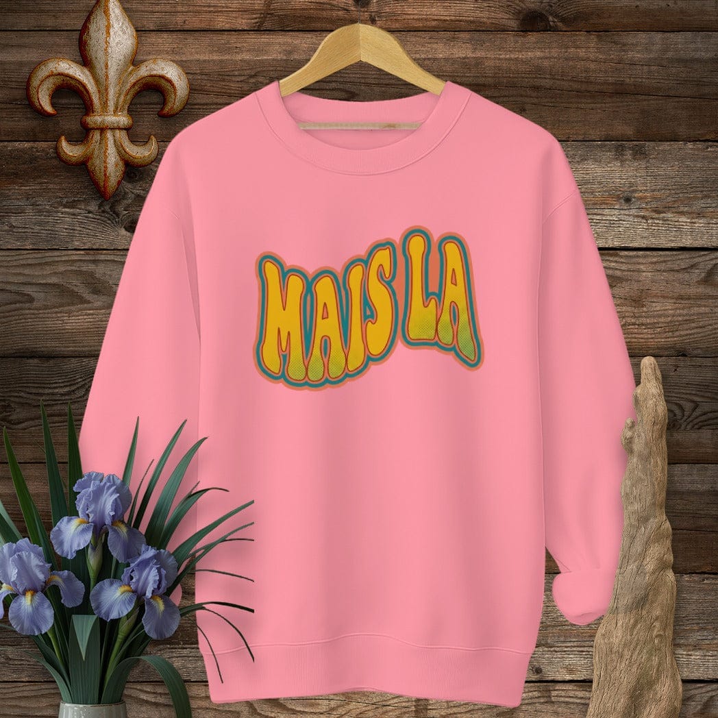 S / Safety Pink Louisiana Groovy Mais La Sweatshirt by Laissez Faire Wear