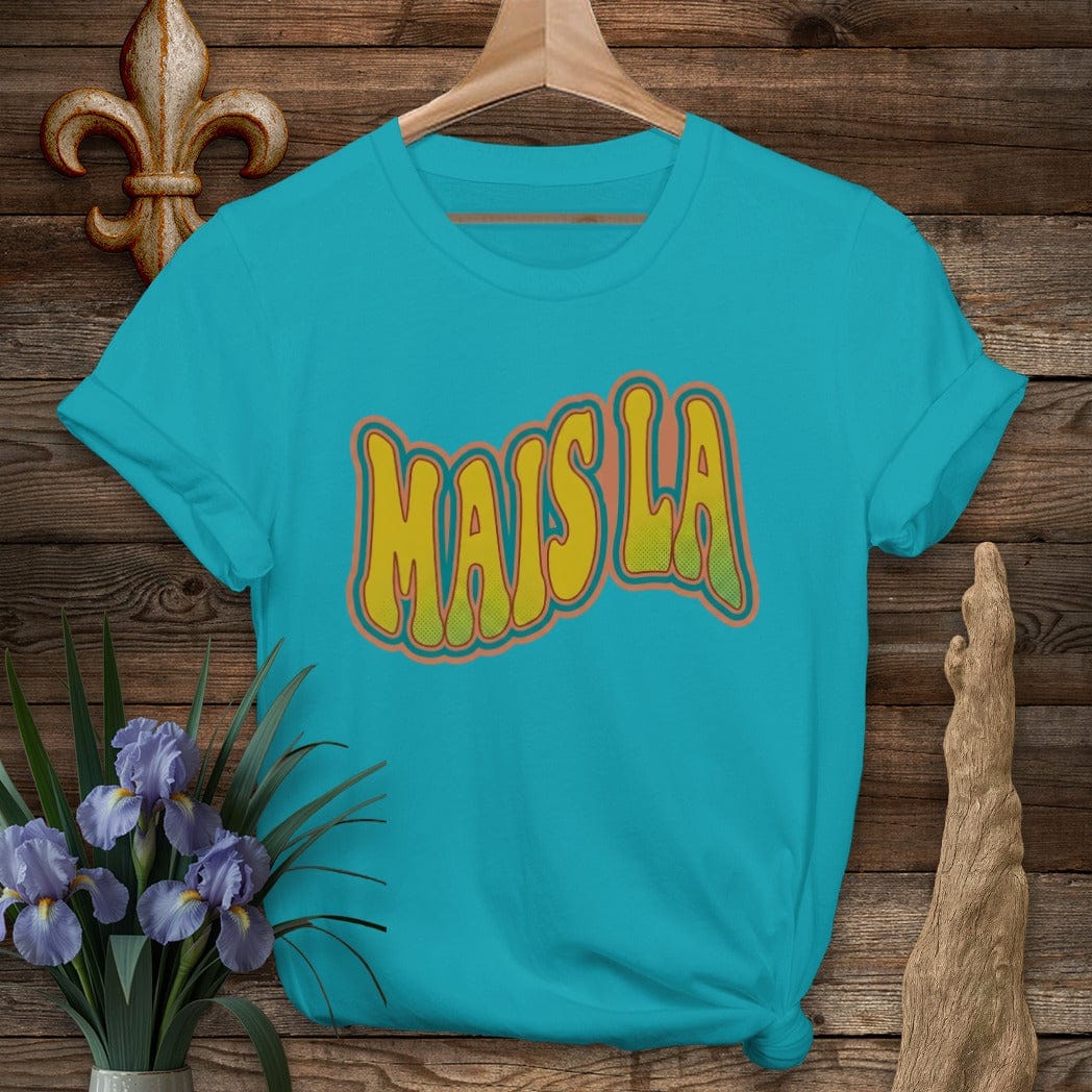 S / Tropical Blue Louisiana Groovy Mais La T-Shirt by Laissez Faire Wear