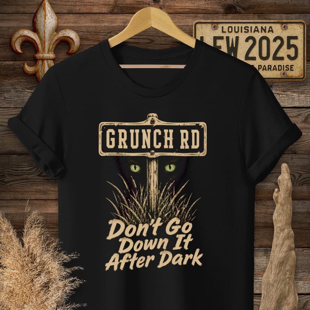 S / Black Louisiana Grunch Road T-Shirt by Laissez Faire Wear