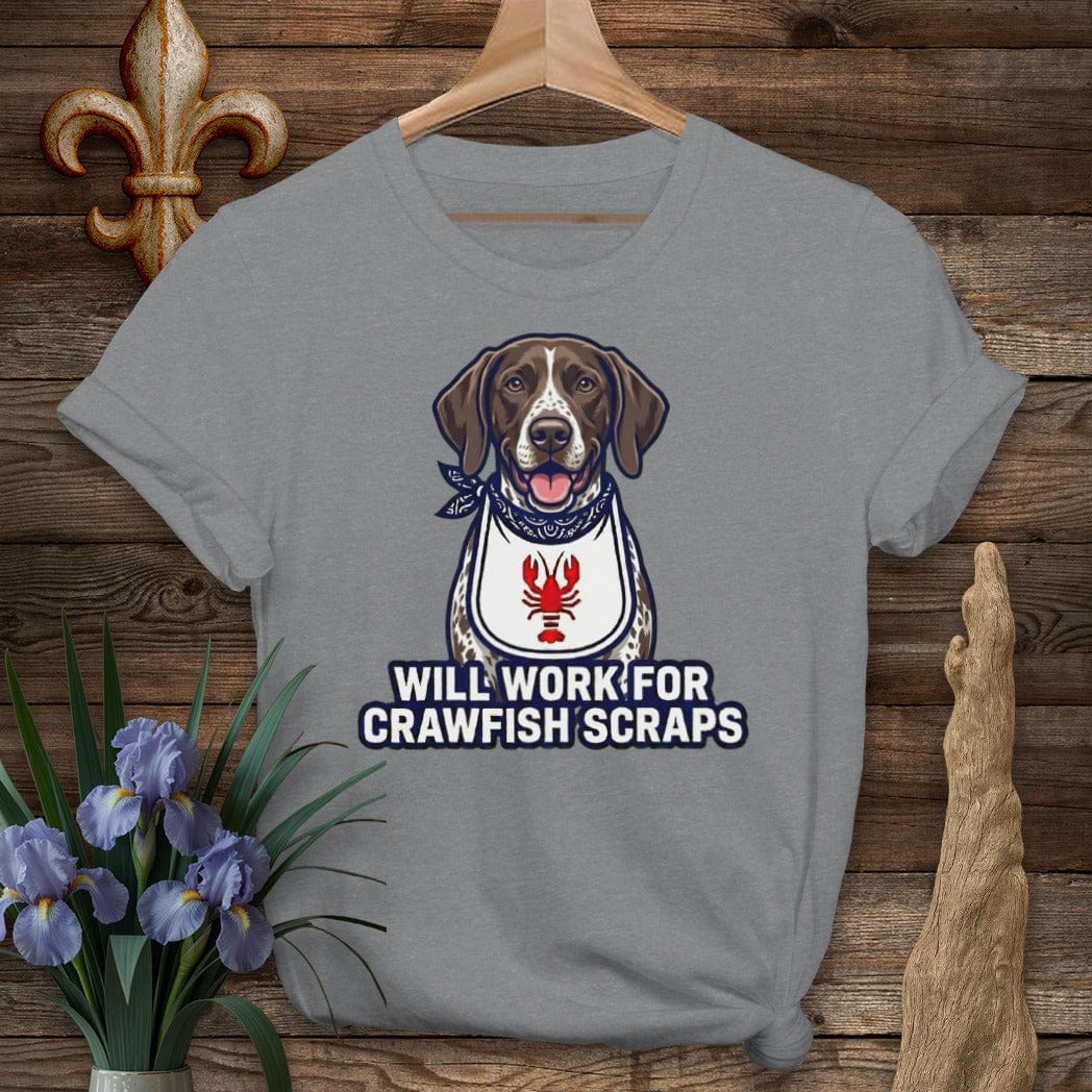 S / Graphite Heather Louisiana GSP Crawfish Scraps T-Shirt by Laissez Faire Wear