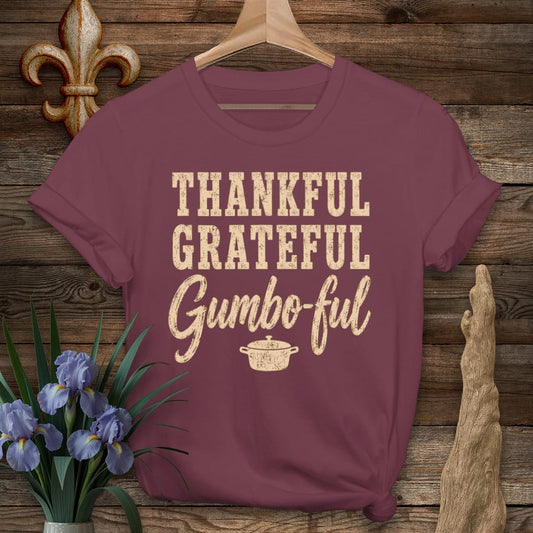 S / Maroon Louisiana Gumbo-ful T-Shirt by Laissez Faire Wear