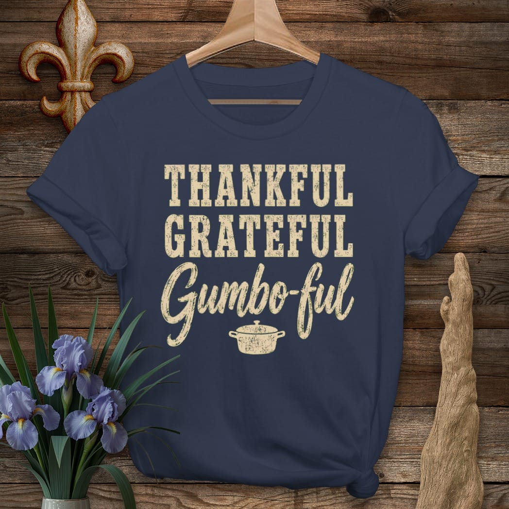 S / Navy Louisiana Gumbo-ful T-Shirt by Laissez Faire Wear