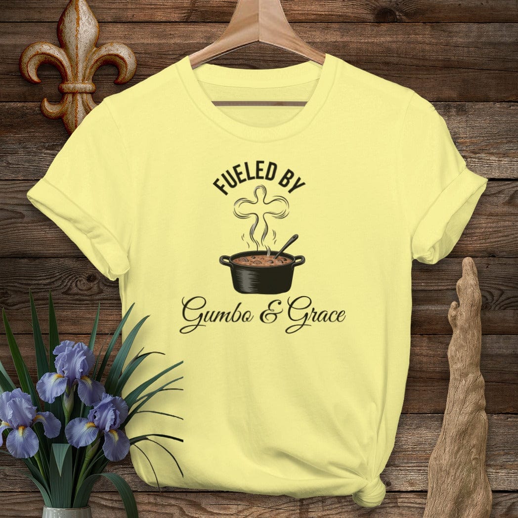 S / Cornsilk Louisiana Gumbo & Grace T-Shirt by Laissez Faire Wear