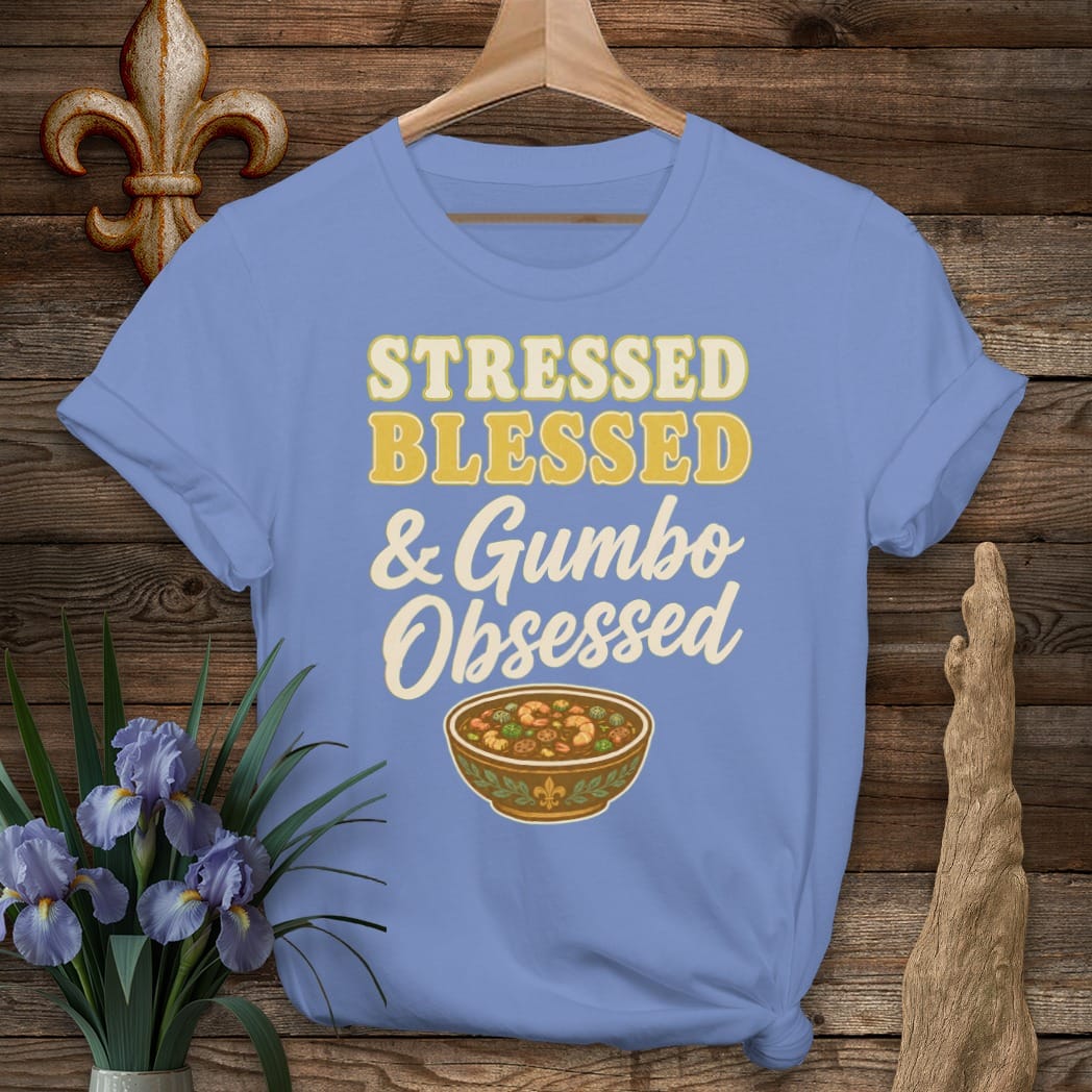 S / Iris Louisiana Gumbo Obsessed T-Shirt by Laissez Faire Wear