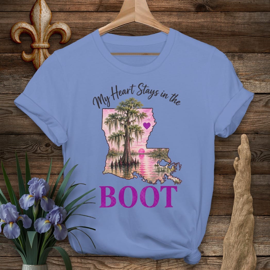 S / Iris Louisiana Heart in the Boot T-Shirt by Laissez Faire Wear