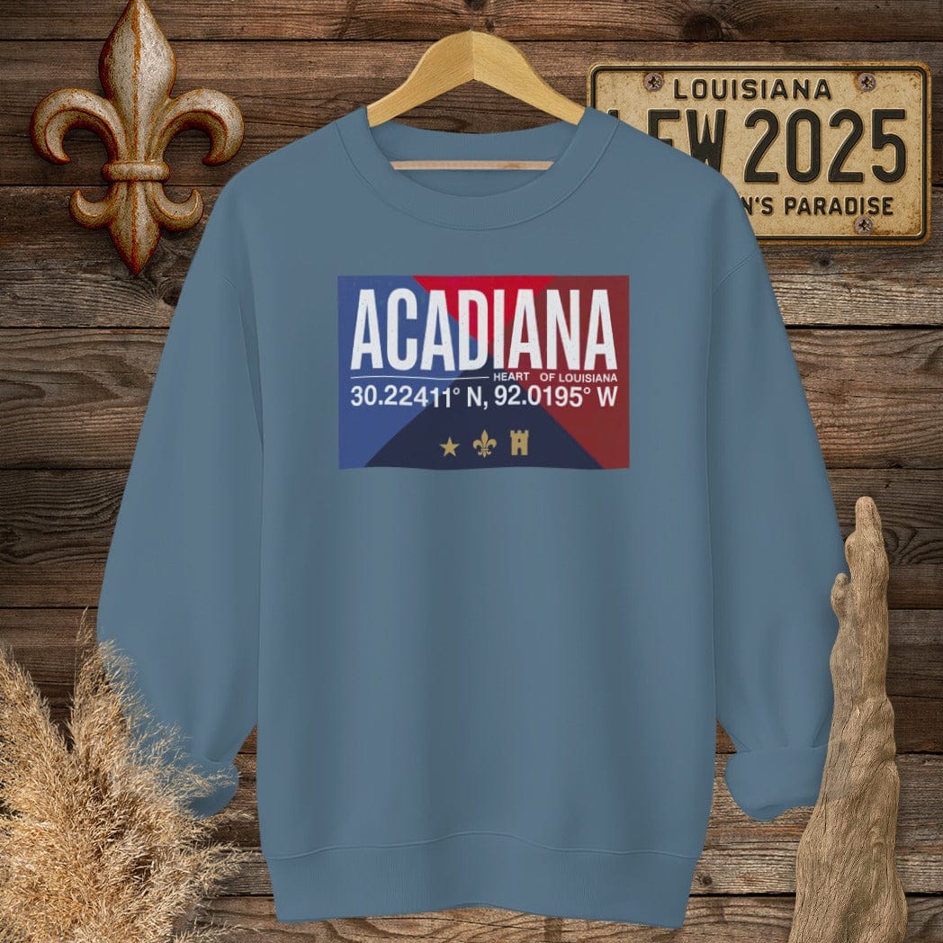 S / Indigo Blue Louisiana Heart of Louisiana Sweatshirt by Laissez Faire Wear