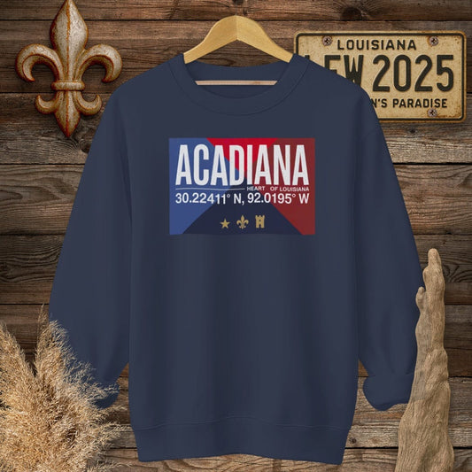 S / Navy Louisiana Heart of Louisiana Sweatshirt by Laissez Faire Wear