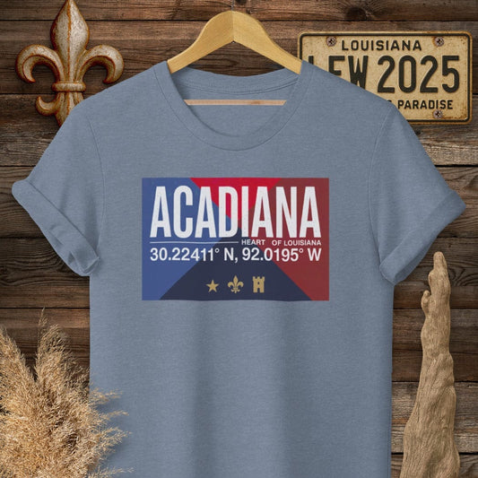 S / Heather Indigo Louisiana Heart of Louisiana T-Shirt by Laissez Faire Wear