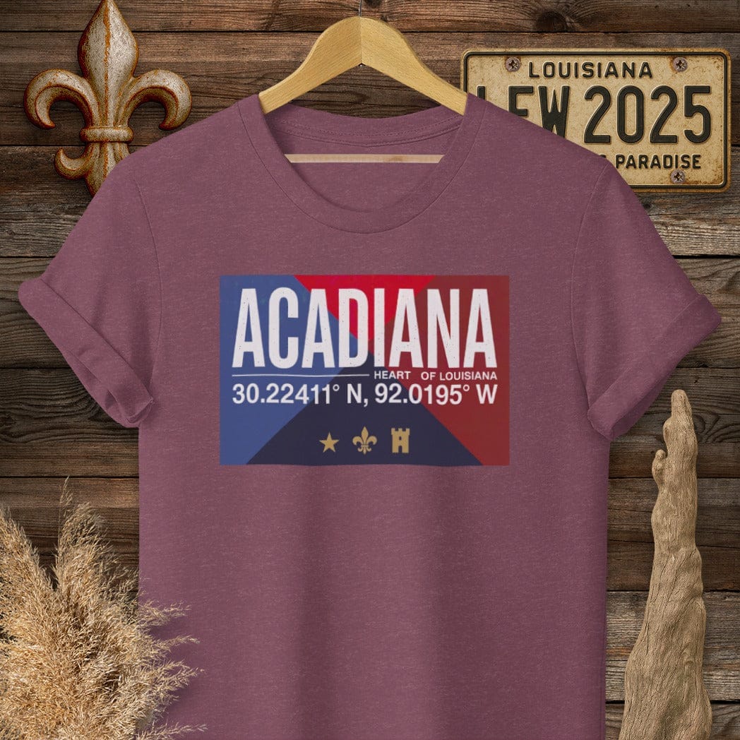 S / Heather Maroon Louisiana Heart of Louisiana T-Shirt by Laissez Faire Wear