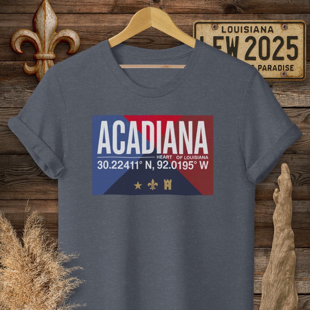 S / Heather Navy Louisiana Heart of Louisiana T-Shirt by Laissez Faire Wear