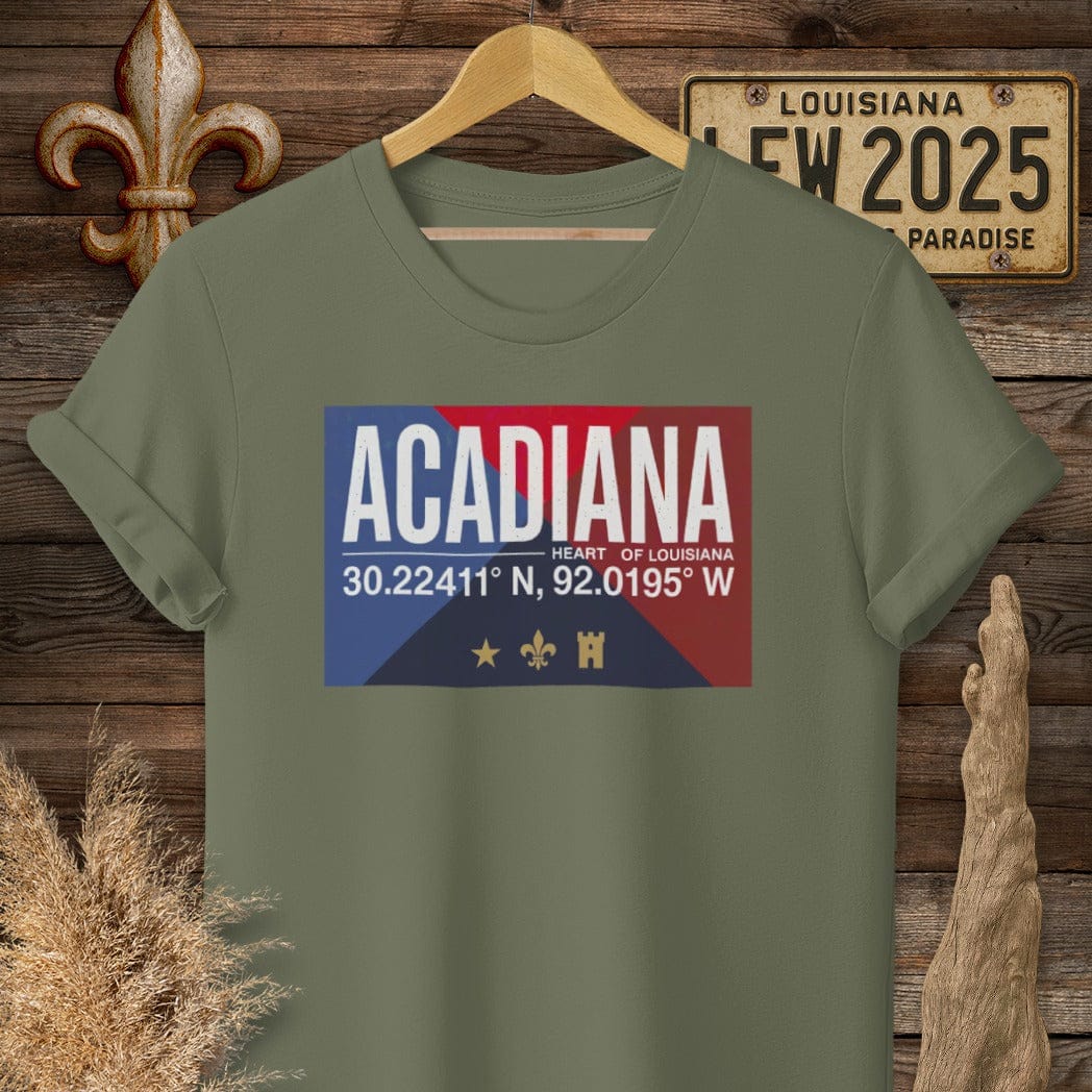 S / Military Green Louisiana Heart of Louisiana T-Shirt by Laissez Faire Wear