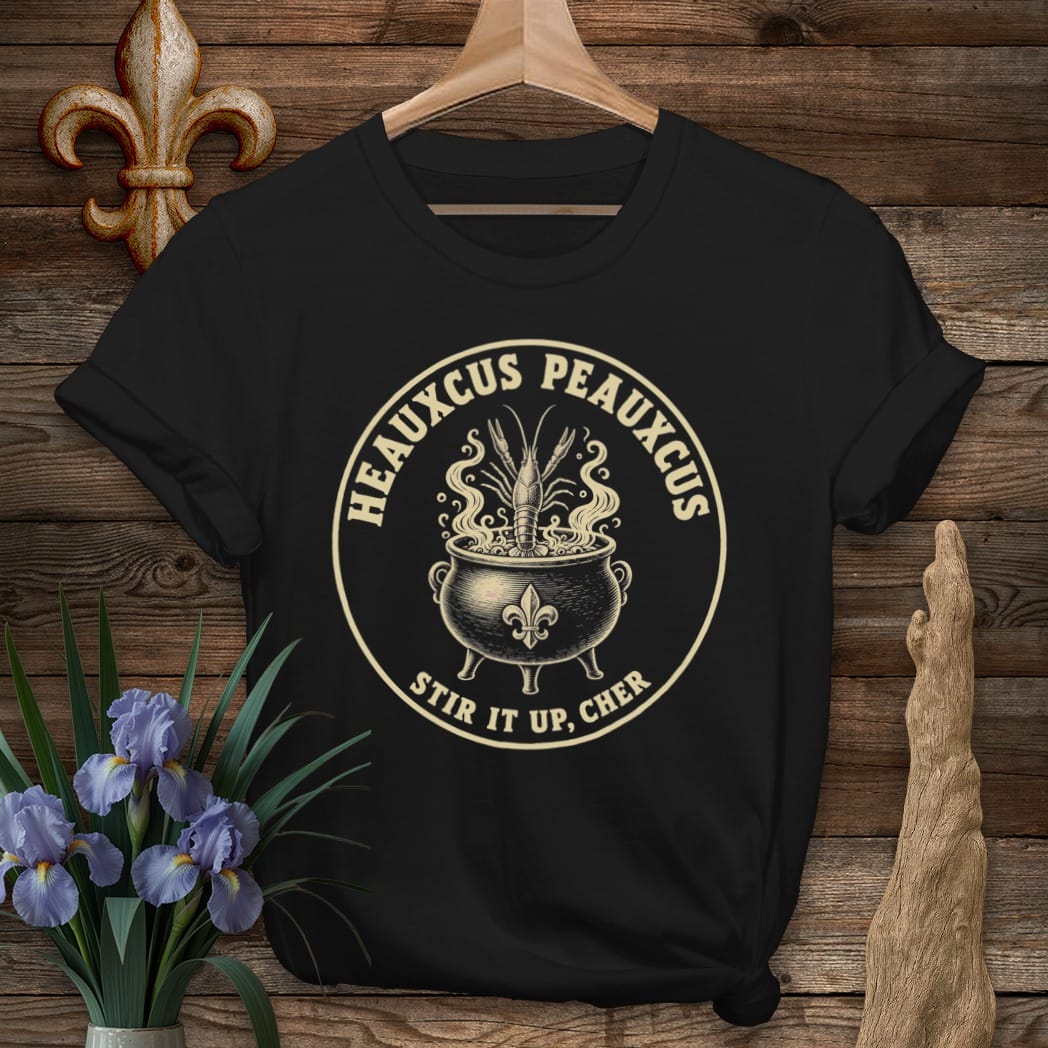 S / Black Louisiana Heauxcus Peauxcus - Stir it Up T-Shirt by Laissez Faire Wear