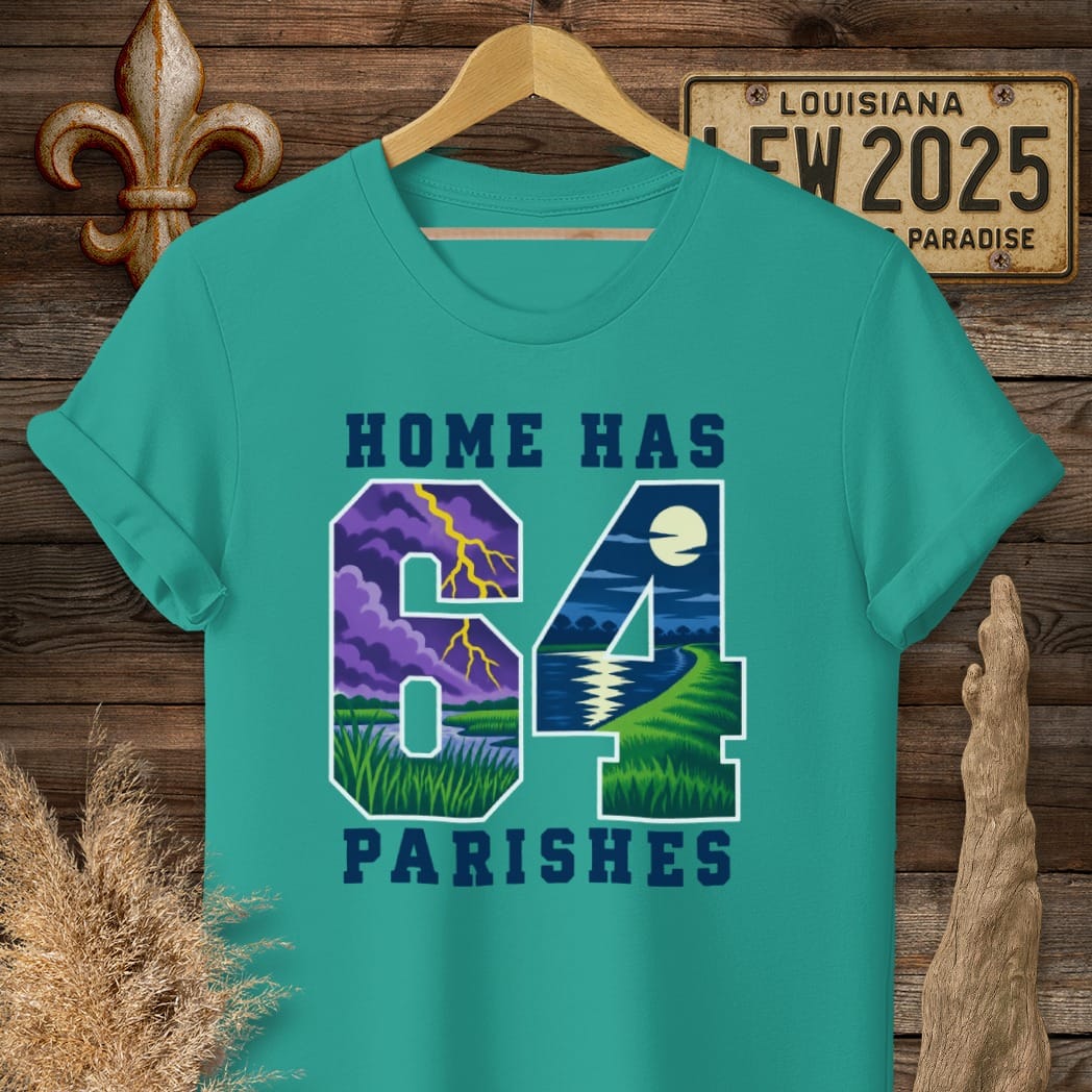 S / Jade Dome Louisiana Home Has 64 T-Shirt by Laissez Faire Wear
