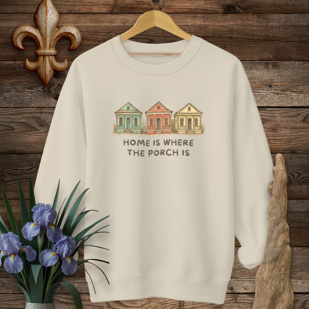 S / Sand Louisiana Home Sweatshirt by Laissez Faire Wear