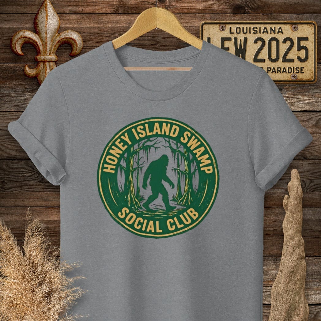 S / Graphite Heather Louisiana Honey Island Swamp Social Club T-Shirt by Laissez Faire Wear