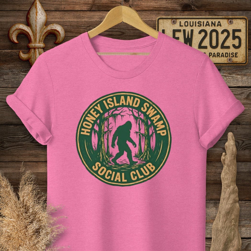 S / Heather Heliconia Louisiana Honey Island Swamp Social Club T-Shirt by Laissez Faire Wear