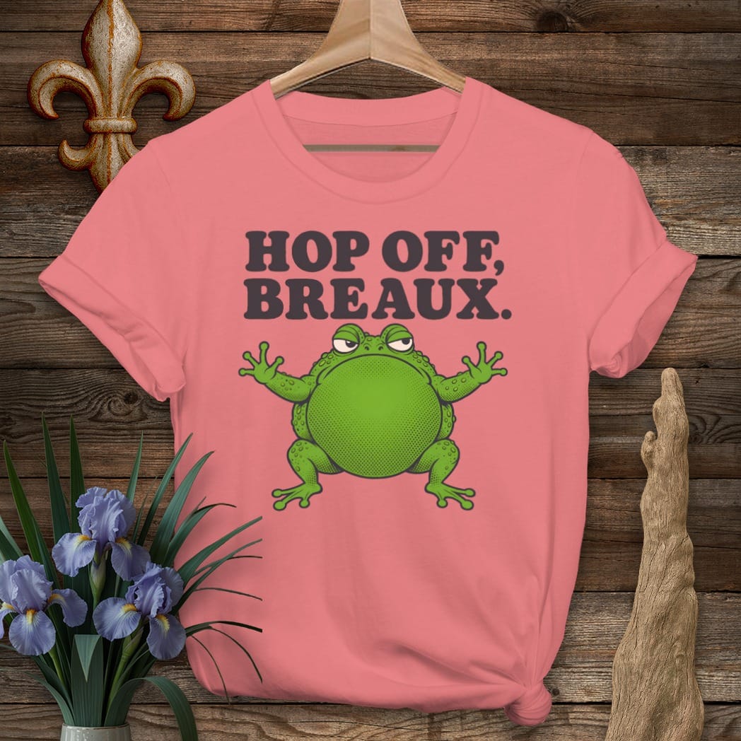 S / Coral Silk Louisiana Hop Off Breaux T-Shirt by Laissez Faire Wear