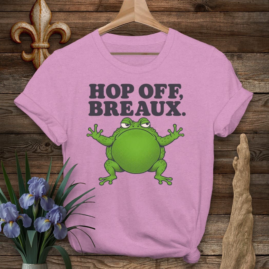 S / Heather Radiant Orchid Louisiana Hop Off Breaux T-Shirt by Laissez Faire Wear