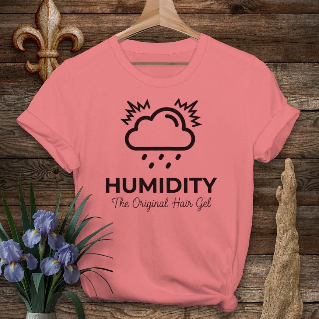 S / Coral Silk Louisiana Humidity Hair Gel T-Shirt by Laissez Faire Wear