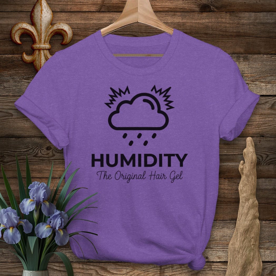 S / Heather Purple Louisiana Humidity Hair Gel T-Shirt by Laissez Faire Wear