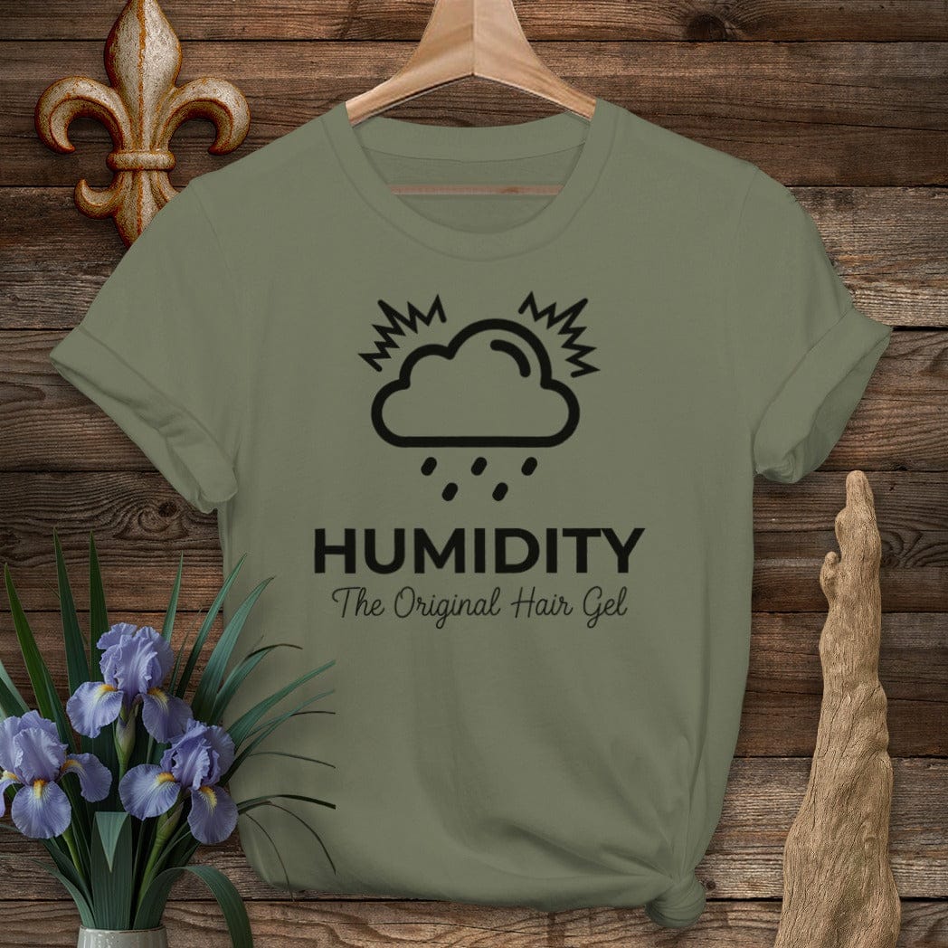 S / Military Green Louisiana Humidity Hair Gel T-Shirt by Laissez Faire Wear