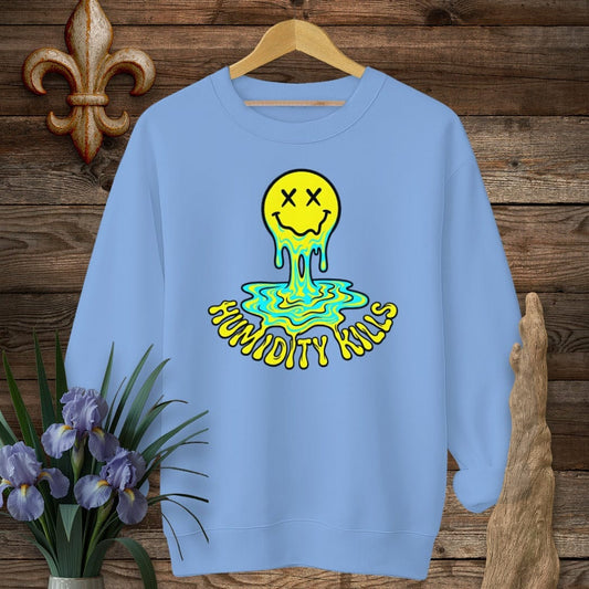 S / Carolina Blue Louisiana Humidity Kills Sweatshirt by Laissez Faire Wear