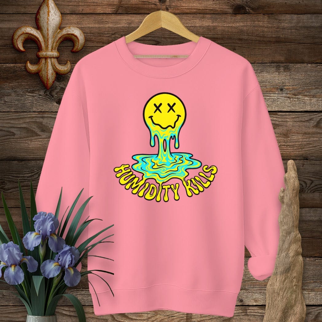 S / Safety Pink Louisiana Humidity Kills Sweatshirt by Laissez Faire Wear