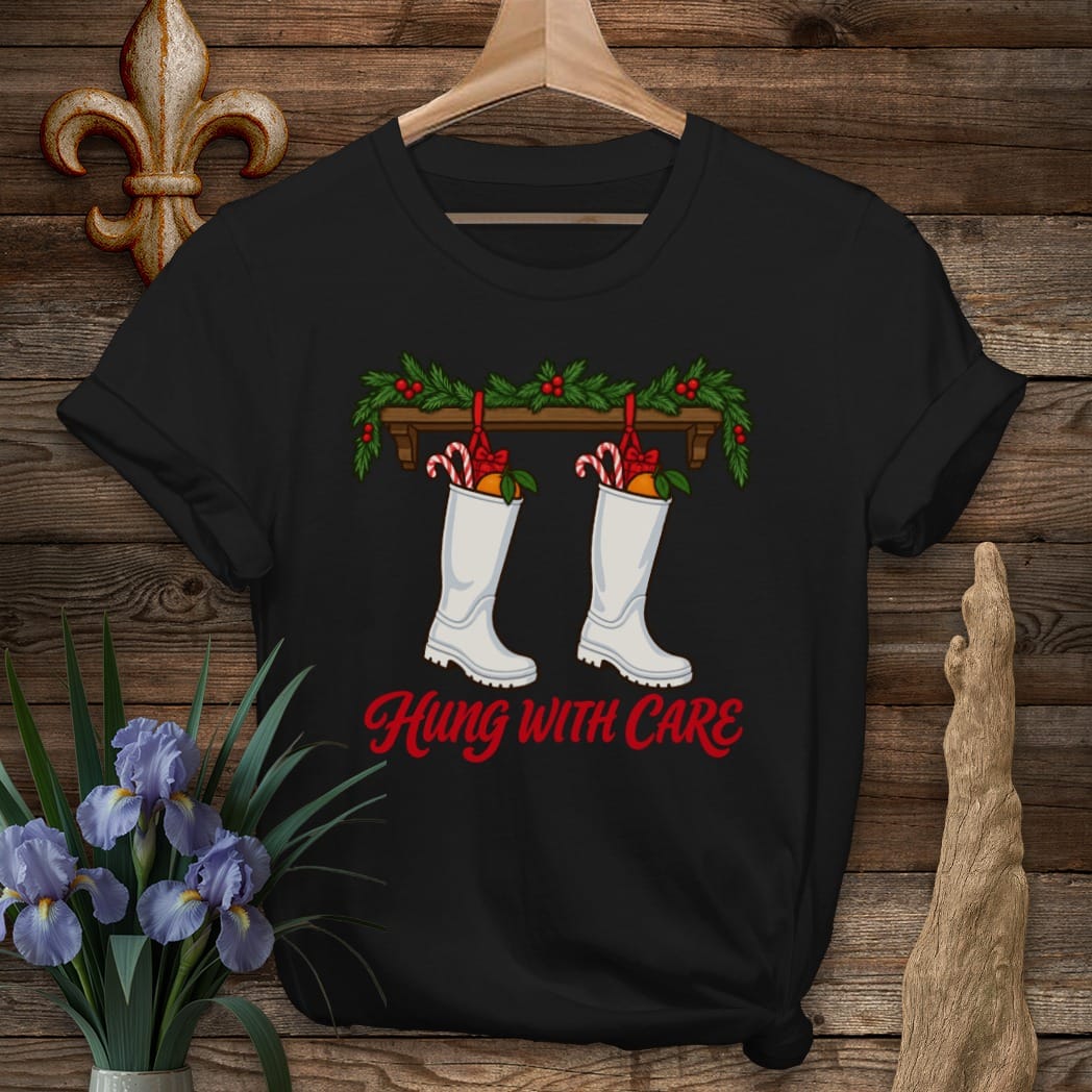 S / Black Louisiana Hung With Care T-Shirt by Laissez Faire Wear