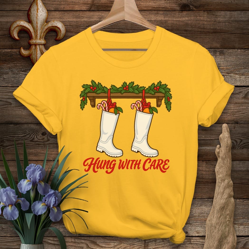 S / Gold Louisiana Hung With Care T-Shirt by Laissez Faire Wear