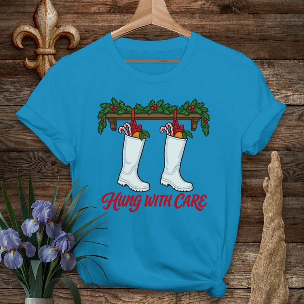 S / Sapphire Louisiana Hung With Care T-Shirt by Laissez Faire Wear