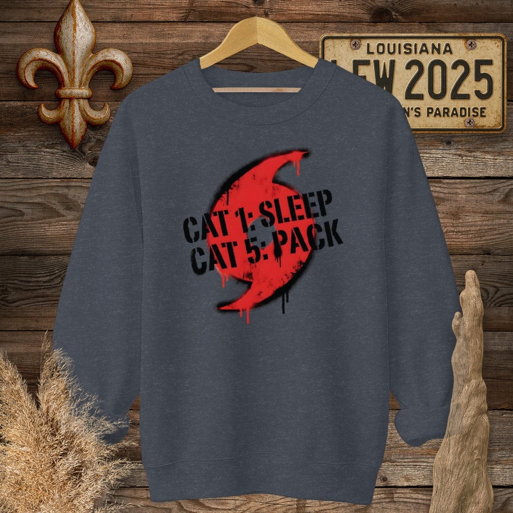 S / Heather Sport Dark Navy Louisiana Hurricane Prep Sweatshirt by Laissez Faire Wear