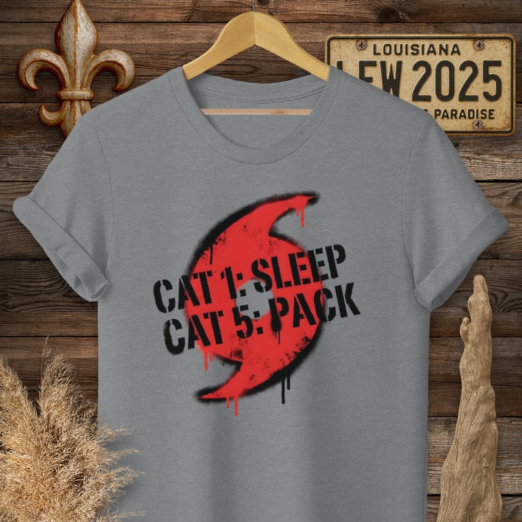 S / Graphite Heather Louisiana Hurricane Prep T-Shirt by Laissez Faire Wear