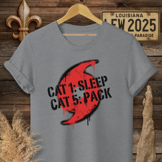 S / Graphite Heather Louisiana Hurricane Prep T-Shirt by Laissez Faire Wear