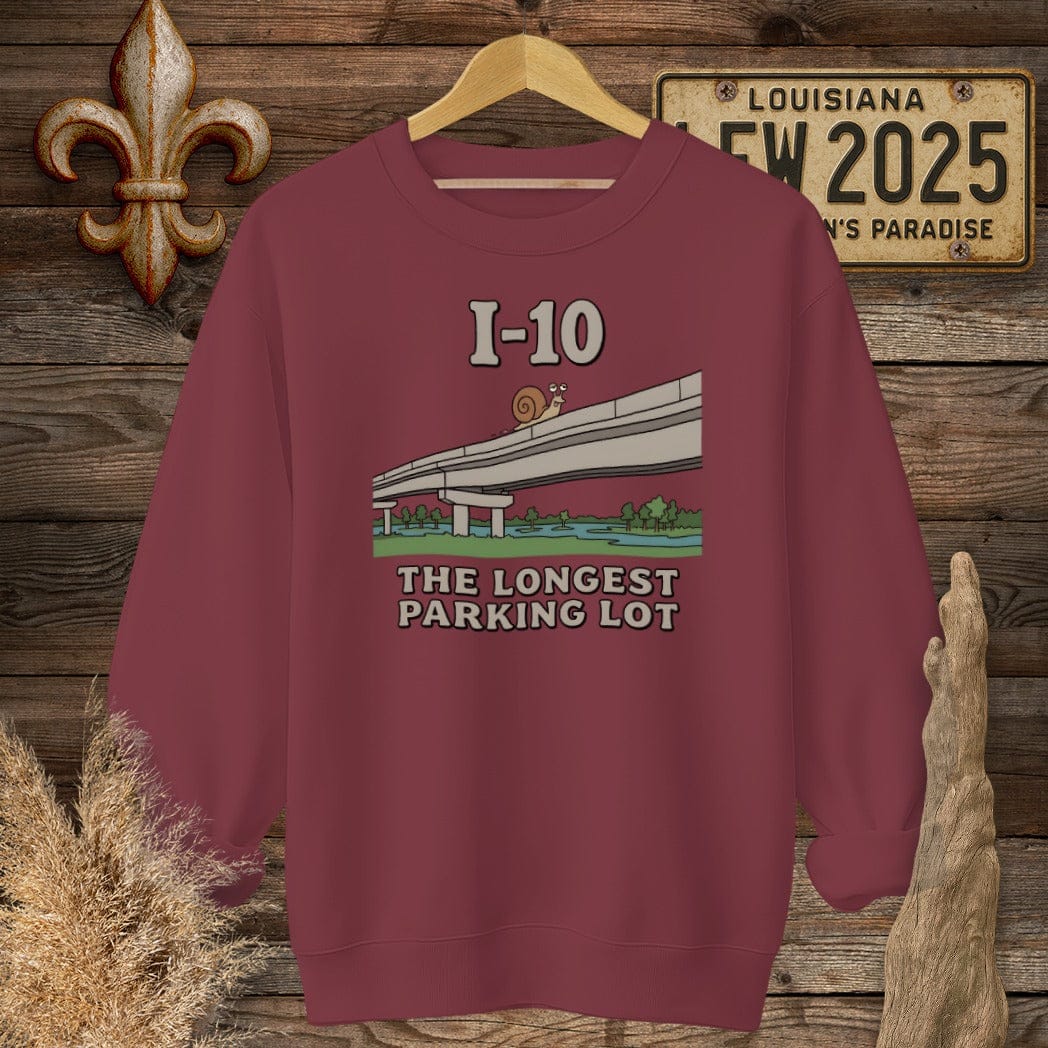 S / Garnet Louisiana I-10 Sweatshirt by Laissez Faire Wear
