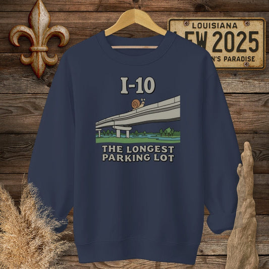 S / Navy Louisiana I-10 Sweatshirt by Laissez Faire Wear
