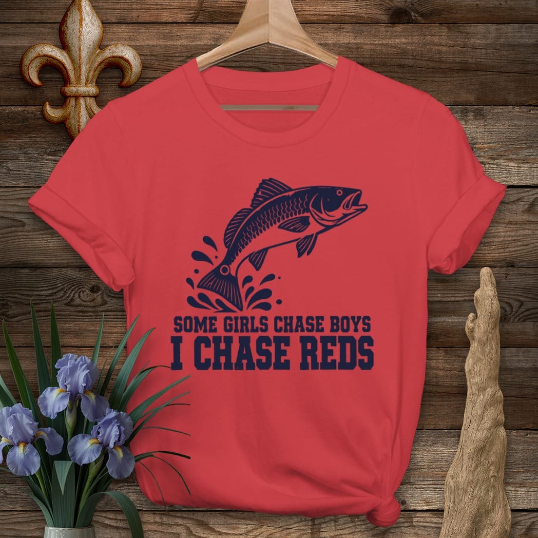 S / Red Louisiana I Chase Reds T-Shirt by Laissez Faire Wear
