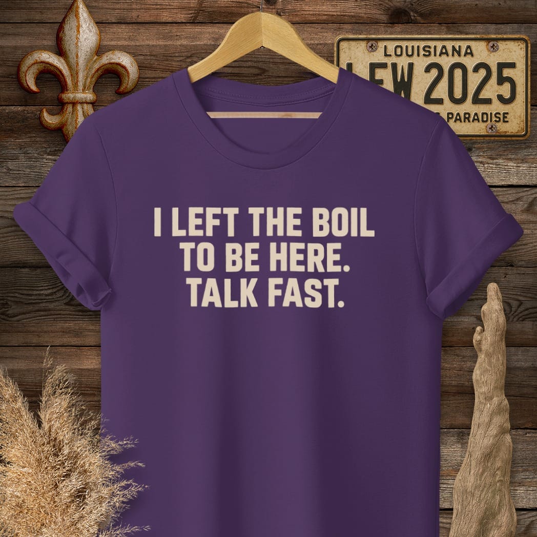 S / Purple Louisiana I Left the Boil T-Shirt by Laissez Faire Wear