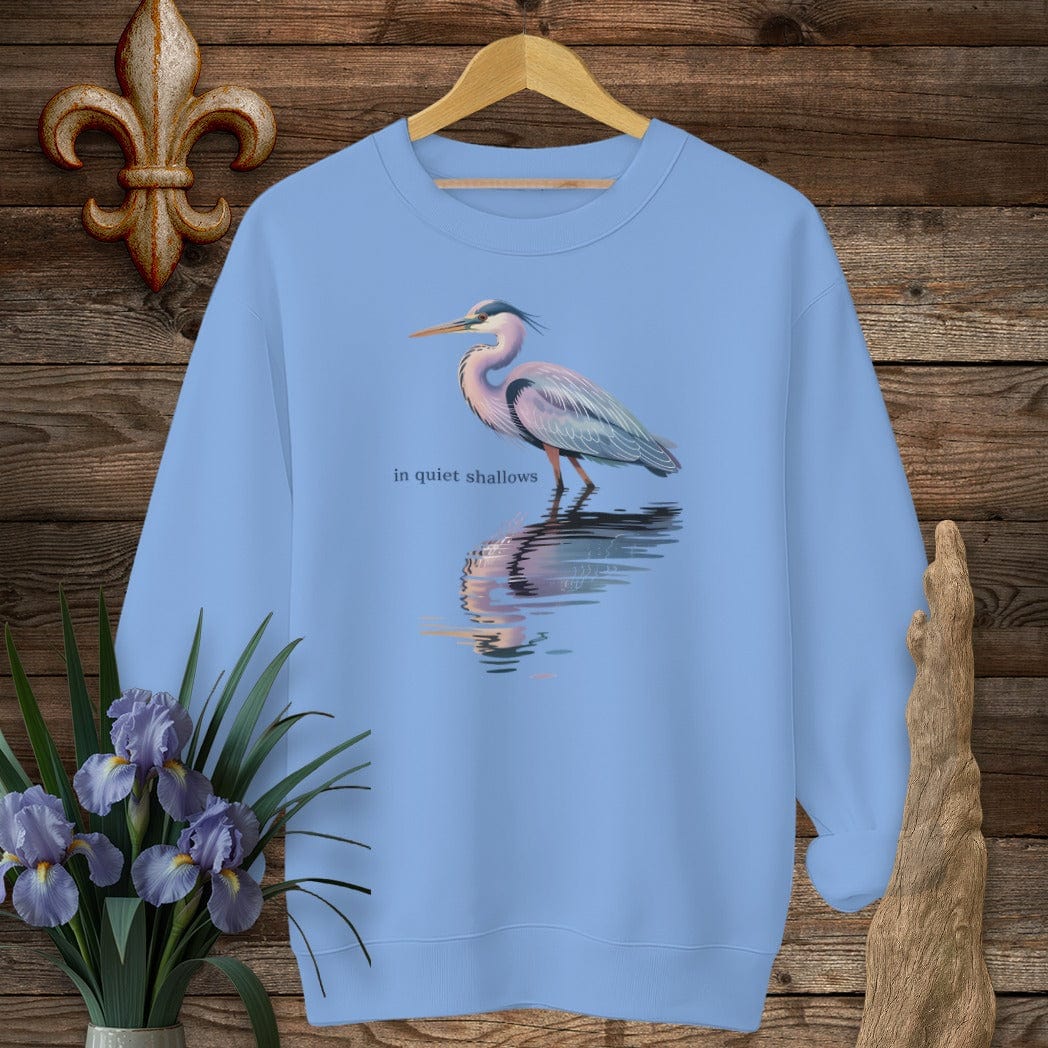S / Carolina Blue Louisiana In Quiet Shallows Sweatshirt by Laissez Faire Wear