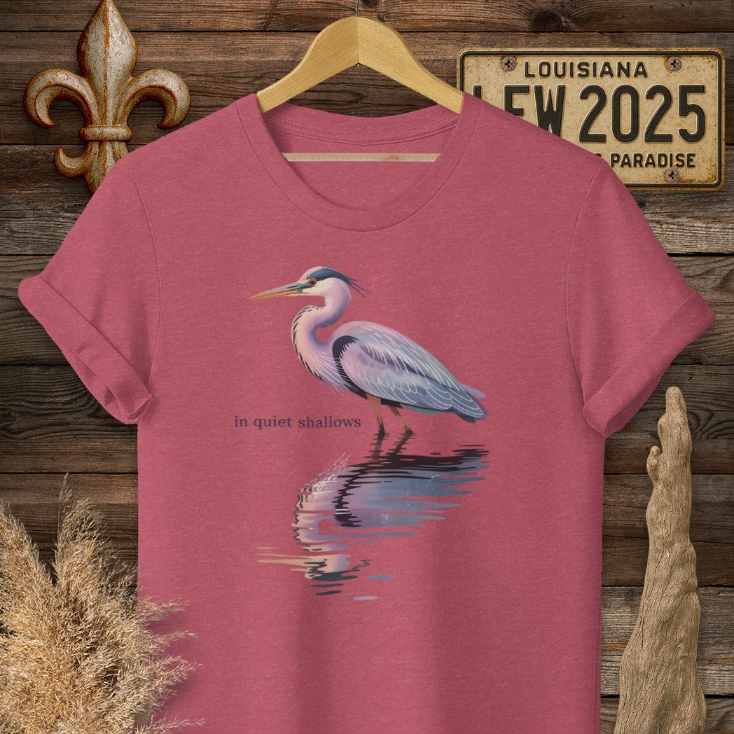 S / Heather Cardinal Louisiana In Quiet Shallows T-Shirt by Laissez Faire Wear