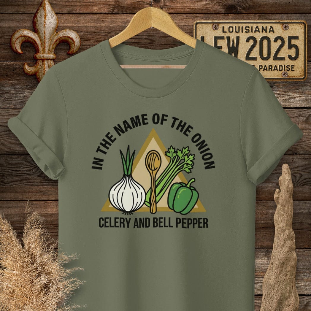 S / Military Green Louisiana In The Name of...T-Shirt by Laissez Faire Wear