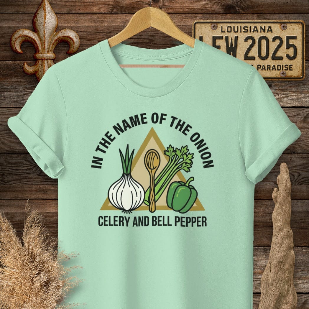 S / Mint Green Louisiana In The Name of...T-Shirt by Laissez Faire Wear