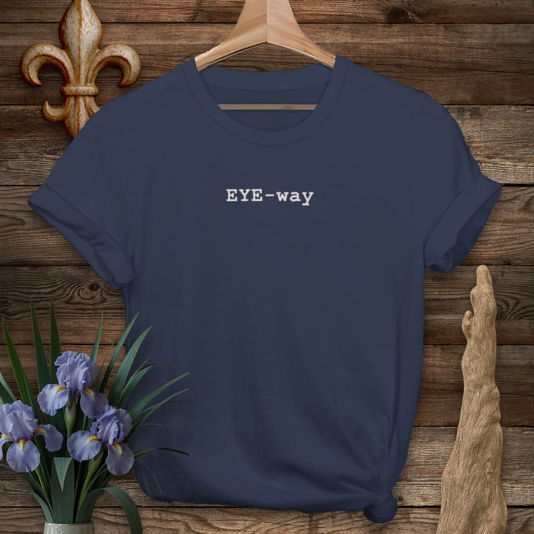 S / Navy Louisiana Iowa Louisiana Pronunciation T-Shirt by Laissez Faire Wear