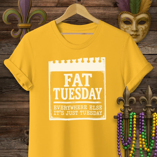 S / Gold Louisiana It's Just Tuesday T-Shirt by Laissez Faire Wear