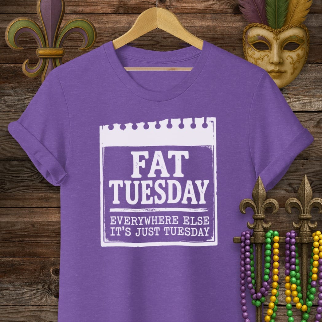 S / Heather Purple Louisiana It's Just Tuesday T-Shirt by Laissez Faire Wear