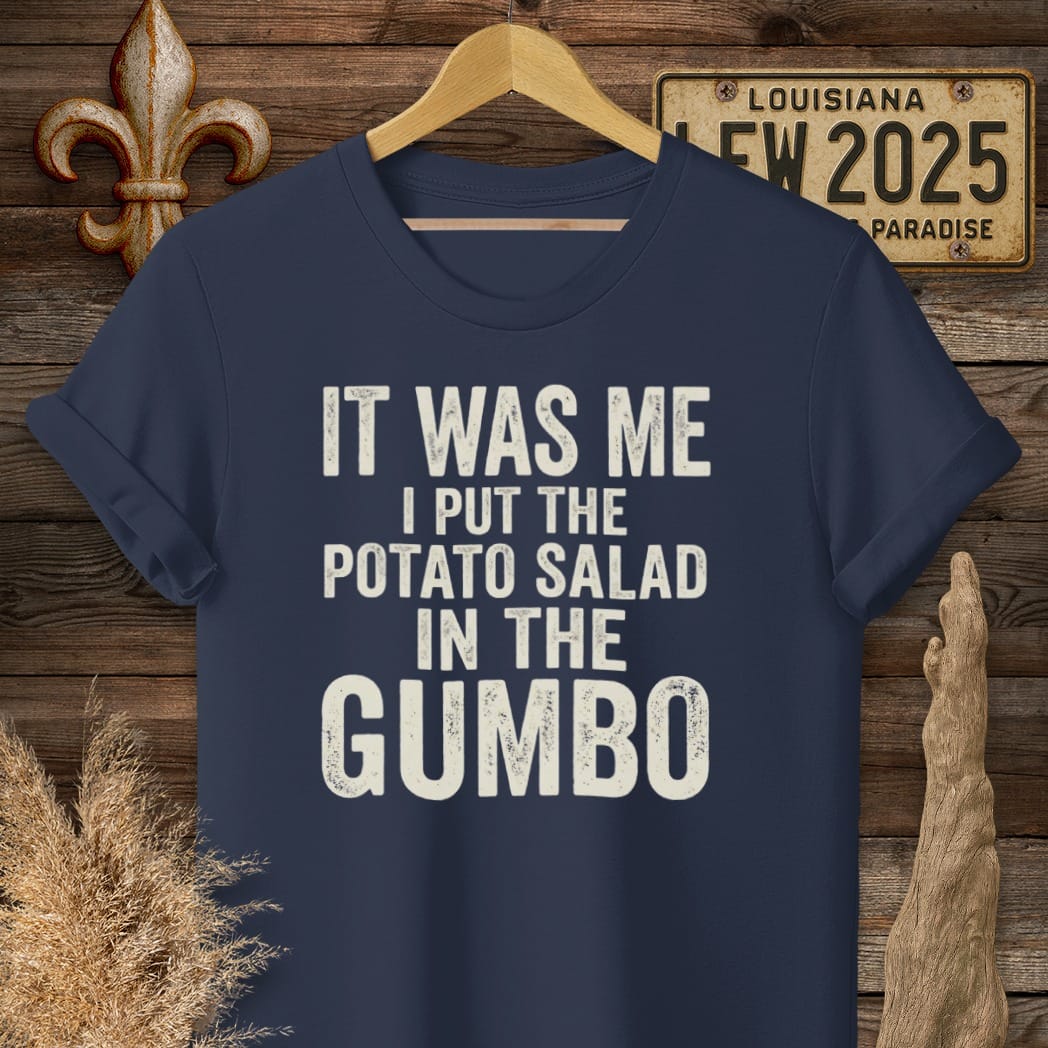 S / Navy Louisiana It Was Me T-Shirt by Laissez Faire Wear
