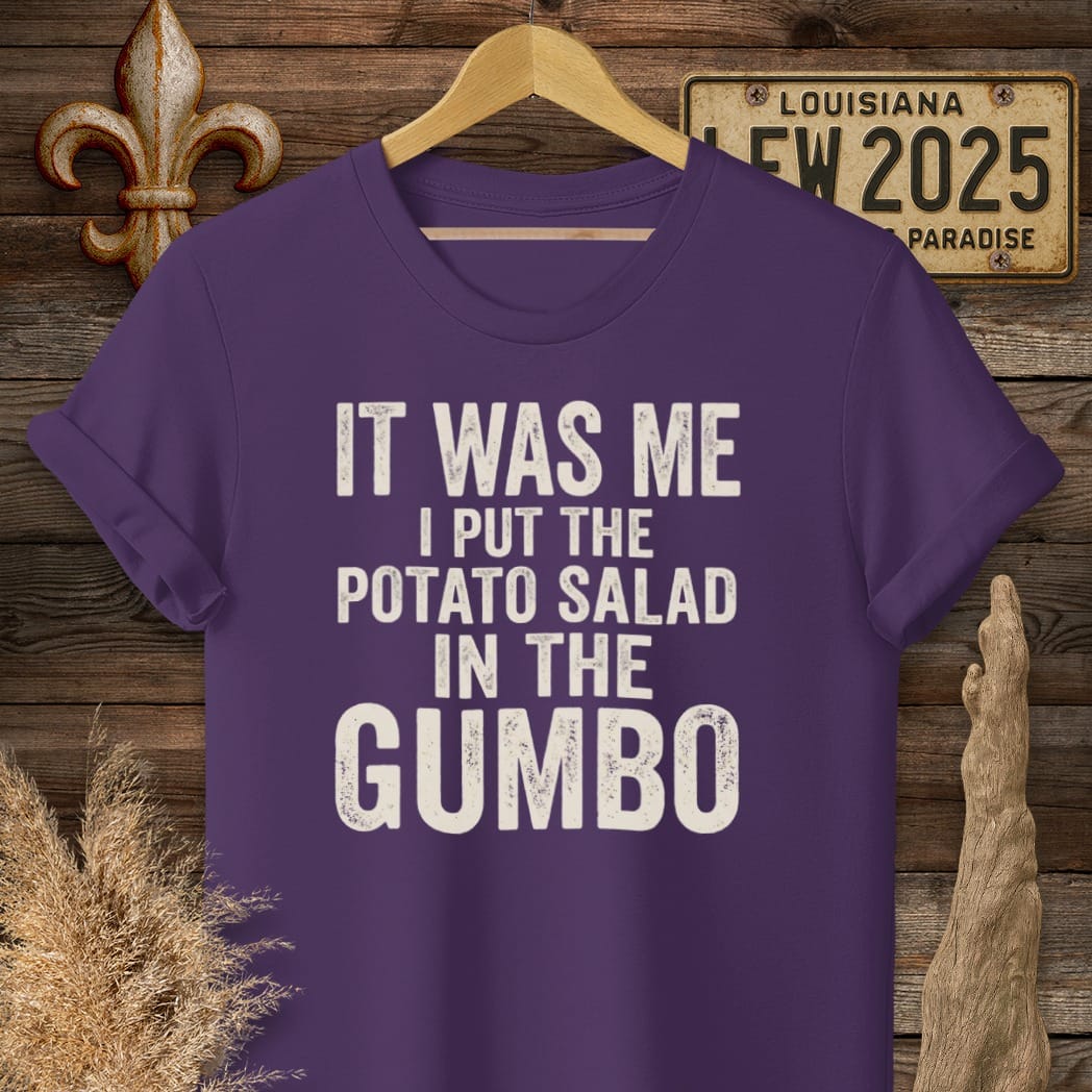 S / Purple Louisiana It Was Me T-Shirt by Laissez Faire Wear
