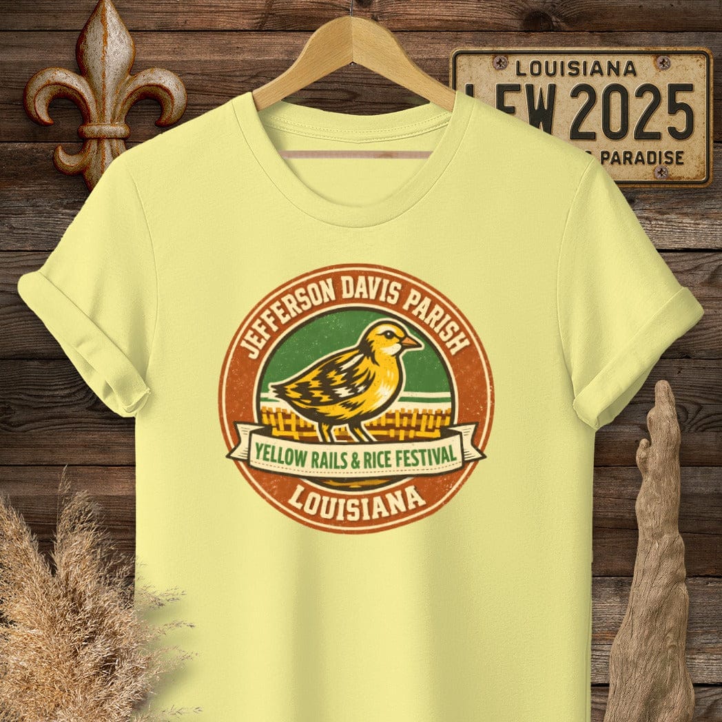 S / Cornsilk Louisiana Jefferson Davis Parish T-Shirt by Laissez Faire Wear