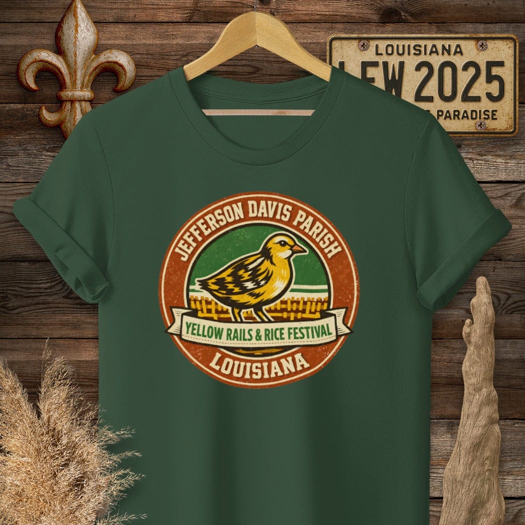 S / Forest Green Louisiana Jefferson Davis Parish T-Shirt by Laissez Faire Wear