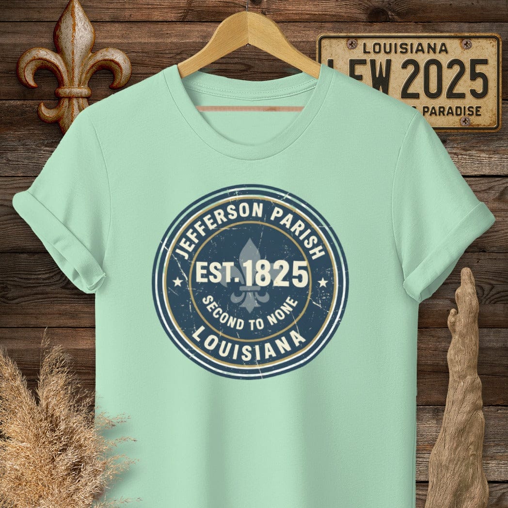S / Mint Green Louisiana Jefferson Parish T-Shirt by Laissez Faire Wear